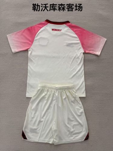 with White Shorts Youth Uniform 2025-2026 Bayer 04 Leverkusen Away White Soccer Jersey Shorts Football Kit