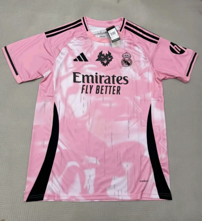 Fans Version 2025-2026 Real Madrid Pink Musa Version 01 Soccer Jersey Real Football Shirt