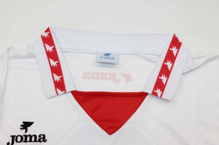 with LFP Patch Retro Jersey 1996-1997 Sporting Gijon Away White Soccer Jersey Vintage Football Shirt