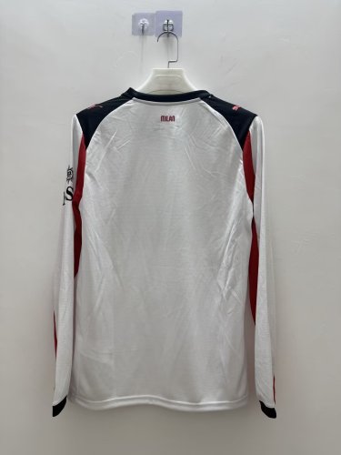 Long Sleeve Fan Version 2025-2026 AC Milan Away White Soccer Jersey AC Football Shirt