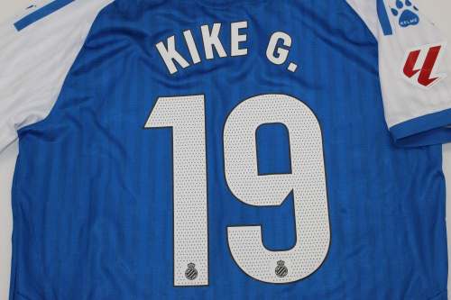 with LALIGA Patch Fan Version 2025-2026 Espanyol KIKE G. 19 Home Soccer Jersey Football Shirt