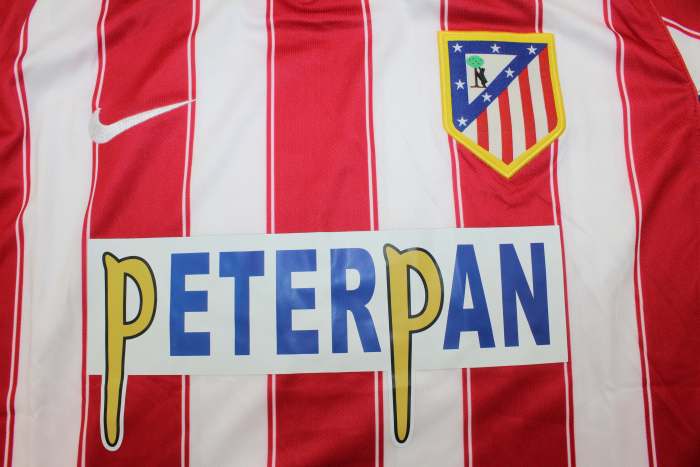 with Sponor Logo+LFP Patch Retro Jersey 2003-2004 Atletico Madrid F.TORRES 9 Home Soccer Jersey Vintage Football Shirt
