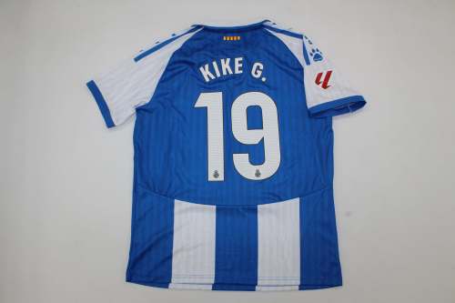 with LALIGA Patch Fan Version 2025-2026 Espanyol KIKE G. 19 Home Soccer Jersey Football Shirt