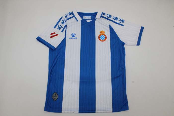 with LALIGA Patch Fan Version 2025-2026 Espanyol KIKE G. 19 Home Soccer Jersey Football Shirt