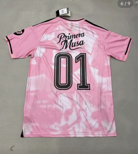 Fans Version 2025-2026 Real Madrid Pink Musa Version 01 Soccer Jersey Real Football Shirt