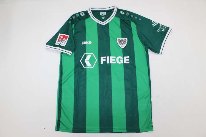 with Bundesliga Patch Fan Version 2025-2026 Preußen Münster VILHELMSSON 11 Home Soccer Jersey Munster Football Shirt