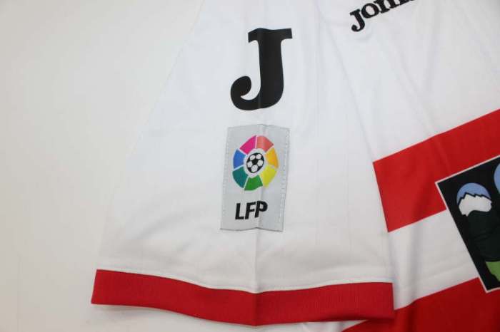with LFP Patch Retro Jersey 1996-1997 Sporting Gijon Away White Soccer Jersey Vintage Football Shirt