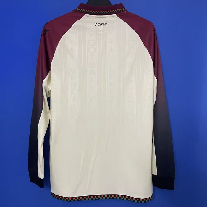 Long Sleeve Fan Version 2025-2026 Venezia Away White Soccer Jersey Venice Football Shirt