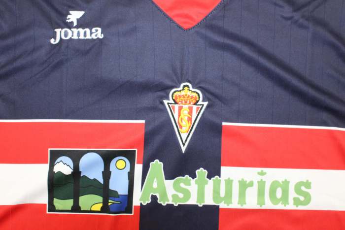 with LFP Patch Retro Jersey 1996-1997 Sporting Gijon Third Away Soccer Jersey Vintage Football Shirt