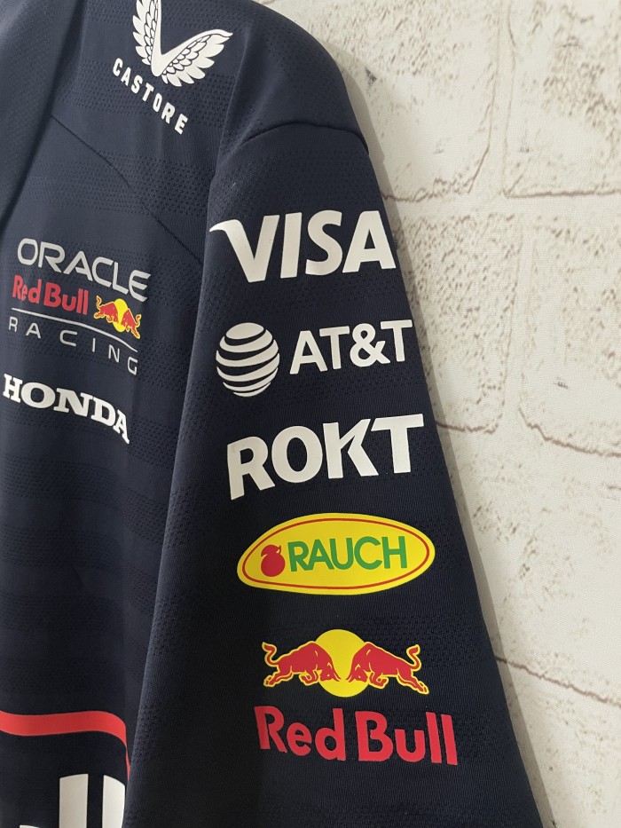 2025 Red Bull Black Polo Racing Shirt
