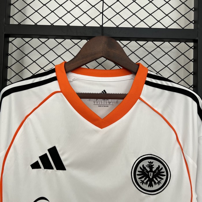 Fan Version Eintracht Frankfurt 2025-2026 Away White Football Shirt Soccer Jersey