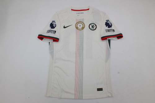 with Club World Cup Champions+No room For racism+EPL Patch Fan Version 2025-2026 Chelsea Away Soccer Jersey Football Shirt