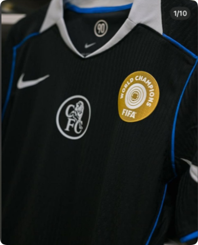 with Club World Cup Champions Patch Player Version 2025-2026 Chelsea Third Away Black Soccer Jersey Football Shirt