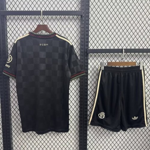 Adult Uniform 2025-2026 Bayern Munich Third Away Black Soccer Jersey Shorts Bayern Munchen Football Kit