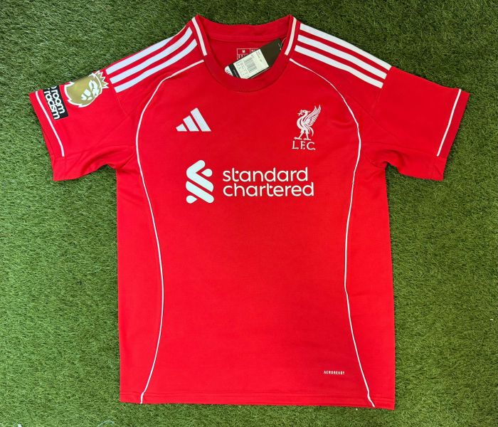 with No Room for Racism+EPL Patch Fan Version 2025-2026 Liverpool Home Soccer Jersey Football Shirt