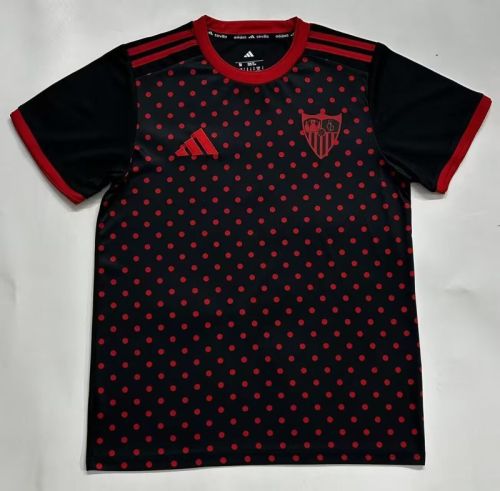 Fans Version 2025-2026 Sevilla Black/Red Soccer Training Jersey Football Shirt