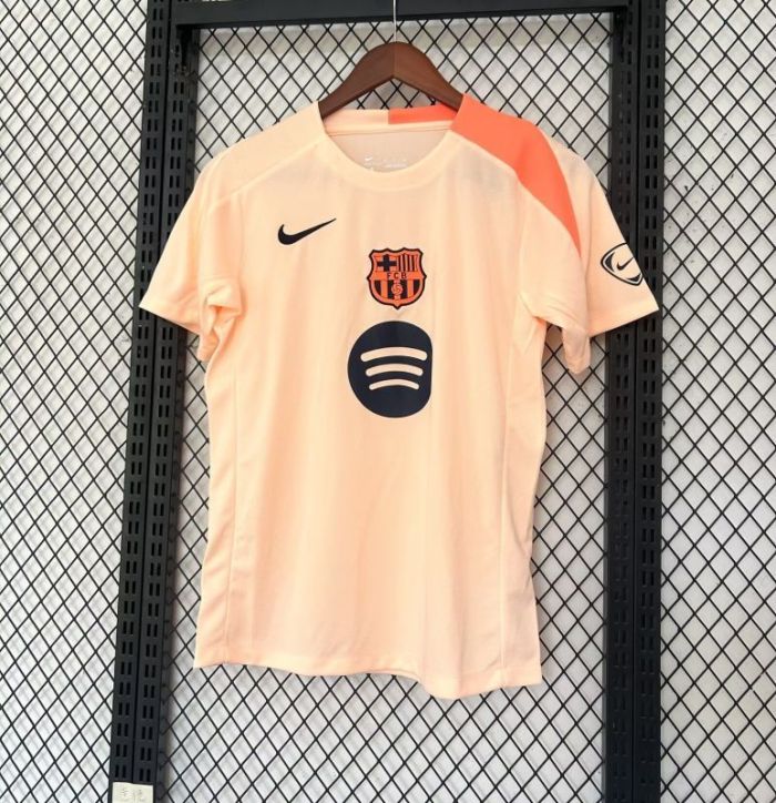 Barca Camisetas de Futbol Fans Version 2025-2026 Barcelona Light Pink/Orange Soccer Jersey