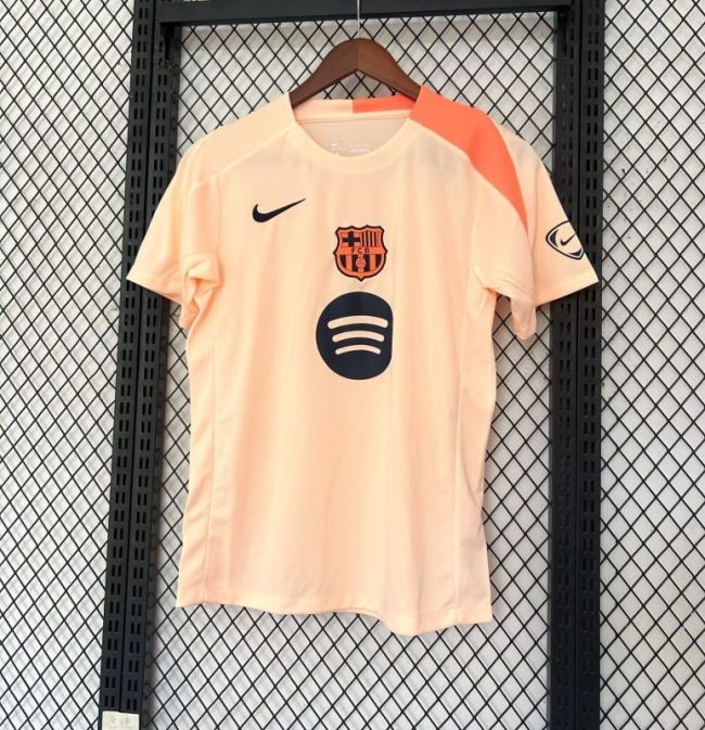 Barca Camisetas de Futbol Fans Version 2025-2026 Barcelona Light Pink/Orange Soccer Jersey