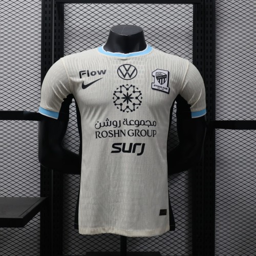 with Golden RSL Patch Player Version 2025-2026 Al-Ittihad Away Soccer Jersey Football Shirt