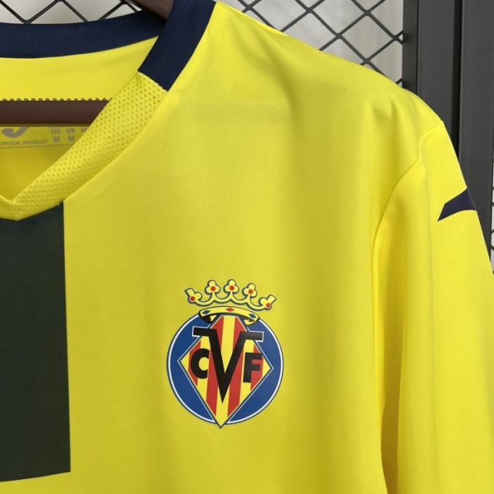 with LALIGA Patch Fans Version 2024-2025 Villarreal Home Soccer Jersey Football Shirt