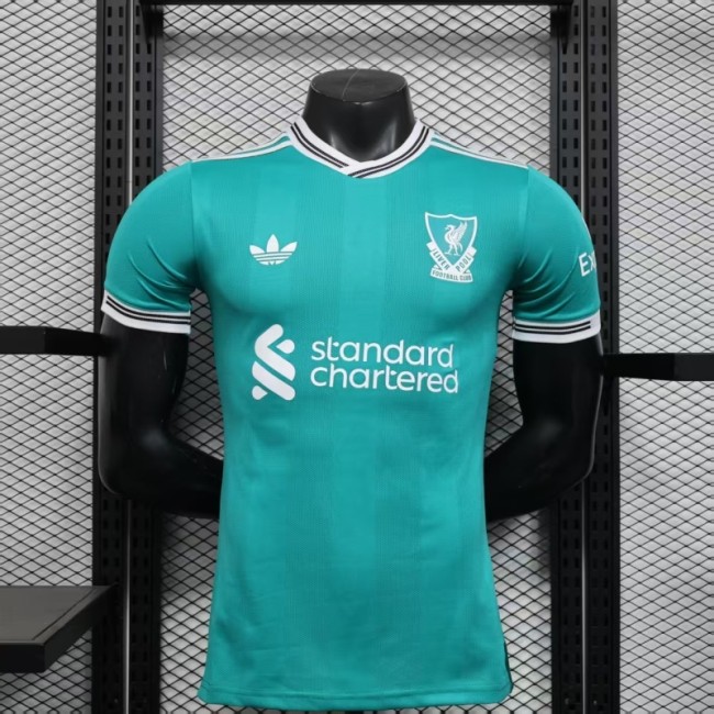 Player Version 2025-2026 Liverpool Third Away Green Soccer Jersey Football Shirt