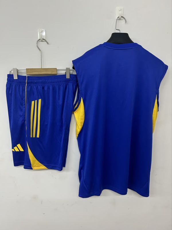 Adult Uniform 2025-2026 Tigres Dark Blue Soccer Training Vest and Shorts Football Set