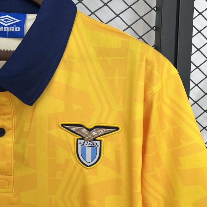 Retro Jersey 1991 Lazio Away Yellow Soccer Jersey Vintage Football Shirt