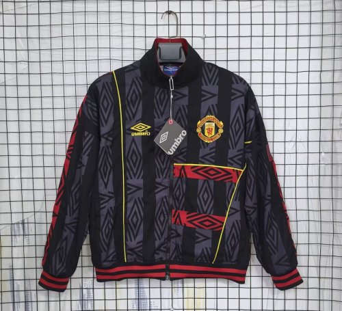2025-2026 Manchester United Black/Red Soccer Windbreaker Jacket Football Jacket