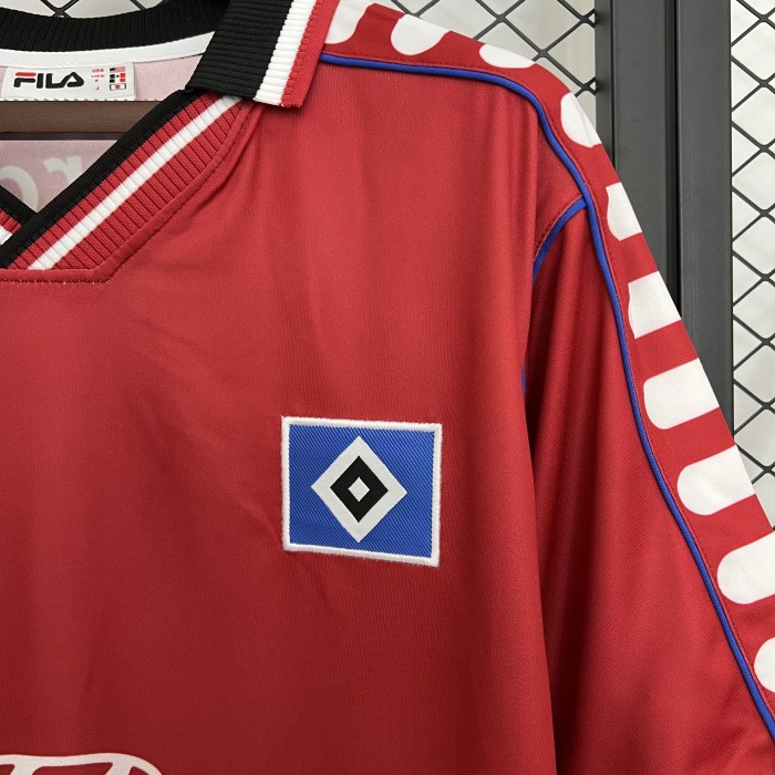 Retro Jersey 2000 HSV Hamburg SV Away Red Soccer Jersey Hamburger Vintage Football Shirt