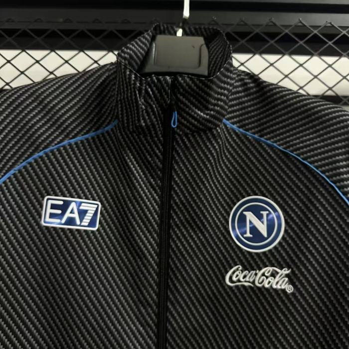 2025-2026 Napoli Black/Grey Soccer Windbreaker Jacket Napoles Football Jacket