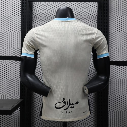 with Golden RSL Patch Player Version 2025-2026 Al-Ittihad Away Soccer Jersey Football Shirt