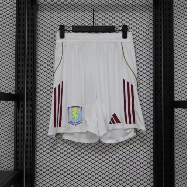 Player Version 2025-2026 Aston Villa Home Soccer Shorts Football Shorts
