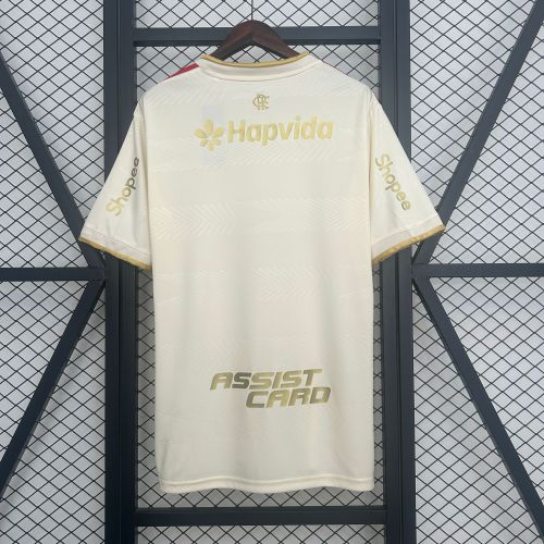 with All Sponor Logos Fans Version 2025-2026 Flamengo Third Away White Soccer Jersey Football Shirt