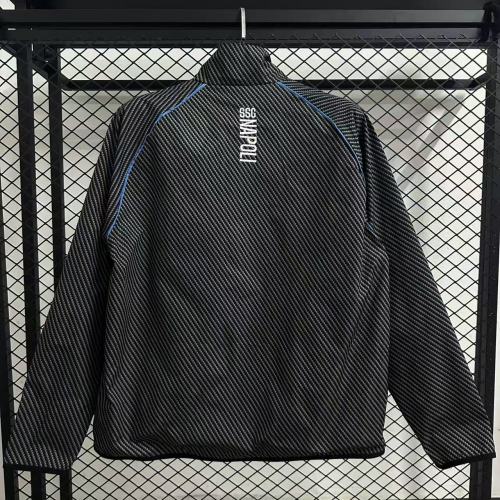2025-2026 Napoli Black/Grey Soccer Windbreaker Jacket Napoles Football Jacket