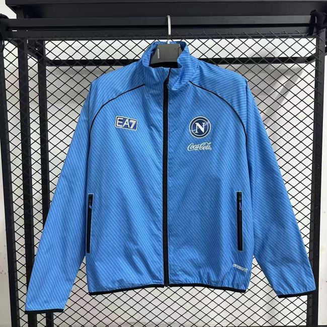 2025-2026 Napoli Blue Soccer Windbreaker Jacket Napoles Football Jacket