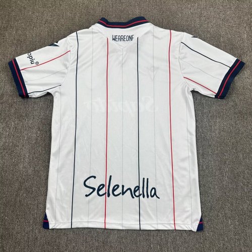 with Coppa Italia Patch Fan Version 2025-2026 Bologna Away White Soccer Jersey Football Shirt