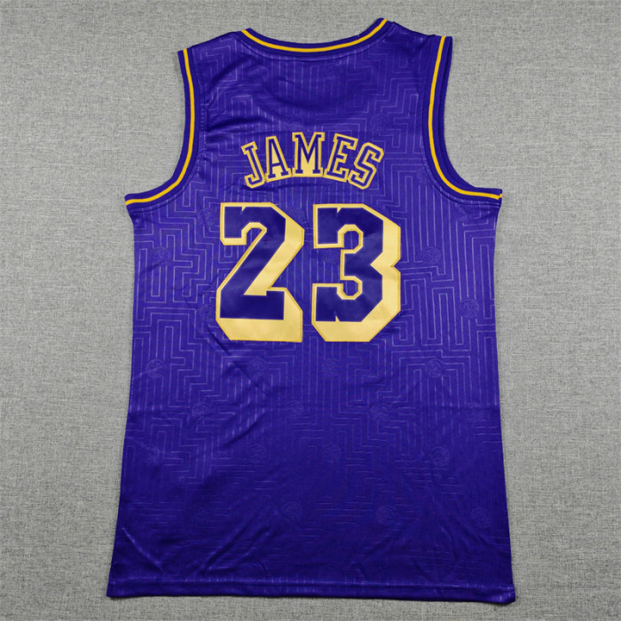 Mitchell&ness 2018-19 Los Angeles Lakers 23 JAMES Purple NBA Jersey Basketball Shirt