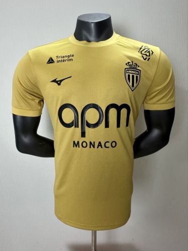 Player Version 2025-2026 AS Monaco Third Away Gold Soccer Jersey Football Shirt