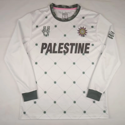 Long Sleeve Fan Version 2025-2026 Palestine White/Green Special Edition Soccer Jersey FC Palestina Football Shirt