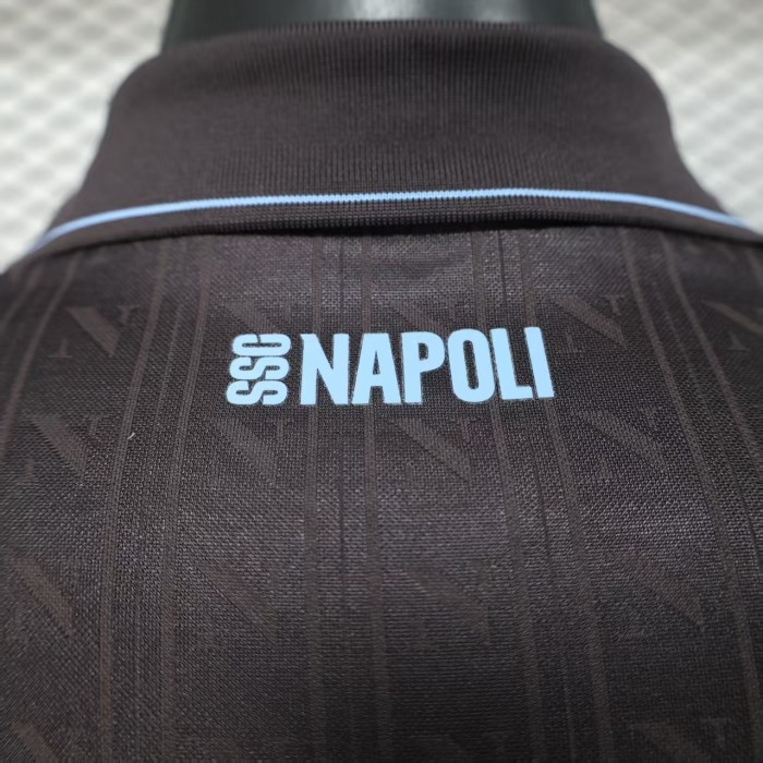 with Scudetto Patch Player Version 2025-2026 Calcio Napoli Third Away Black Football Shirt Napoles Soccer Jersey