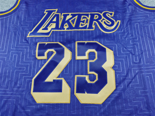 Mitchell&ness 2018-19 Los Angeles Lakers 23 JAMES Purple NBA Jersey Basketball Shirt