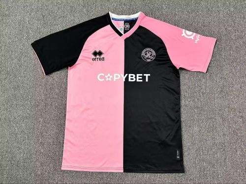 Fans Version 2025-2026 Queens Park Rangers Away Black/Pink Soccer Jersey Football Shirt