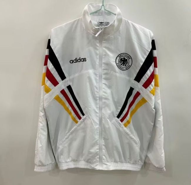 Retro Jacket Germany White Soccer Windbreaker Jacket Football Jacket