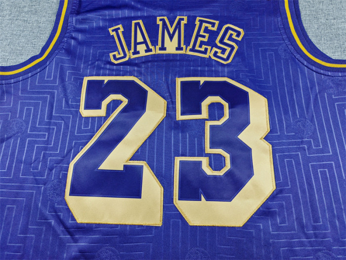 Mitchell&ness 2018-19 Los Angeles Lakers 23 JAMES Purple NBA Jersey Basketball Shirt