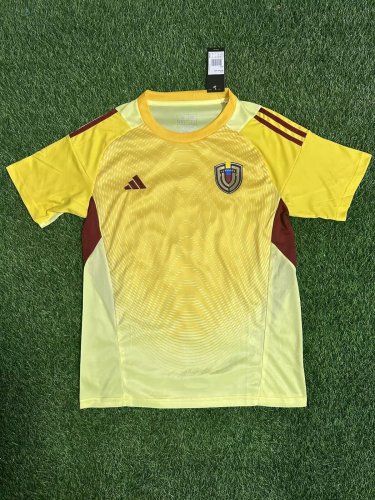 Fan Version 2024-2025 Venezuela Yellow Goalkeeper Soccer Jersey Football Shirt