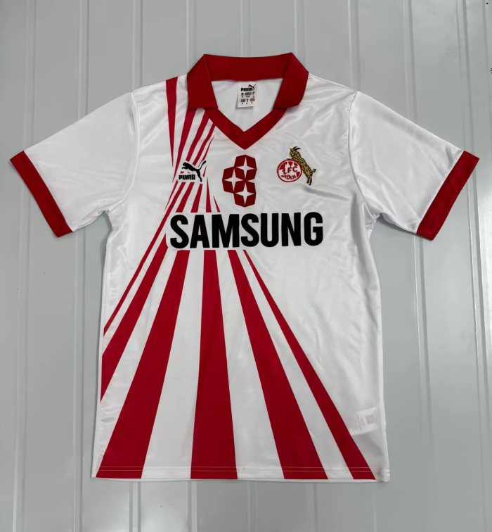 Retro Jersey 1990-1991 1. FC Köln Home Soccer Jersey Koln Fooball Shirt