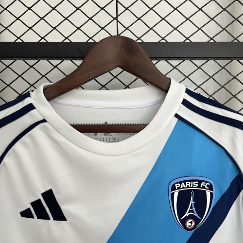 Fan Version 2025-2026 Paris FC Away White Soccer Jersey Football Maillot