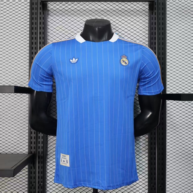 Fans Version 2025-2026 Real Madrid Blue ICON Soccer Jersey Real Football Shirt