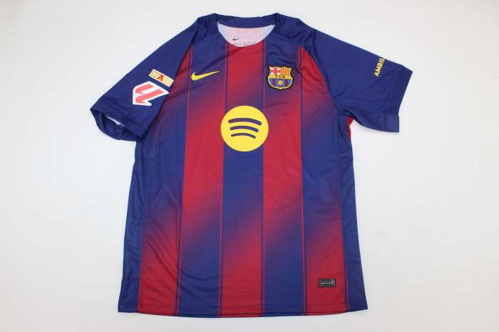 with La Liga Champions League+LALIGA Patch Barca Camisetas de Futbol Fans Version 2025-2026 Barcelona Home Soccer Jersey