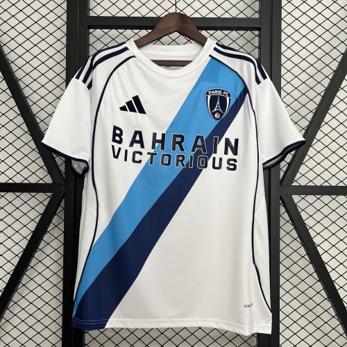 Fan Version 2025-2026 Paris FC Away White Soccer Jersey Football Maillot